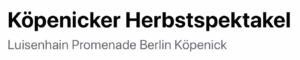 Köpenicker Herbstspektakel Berlin