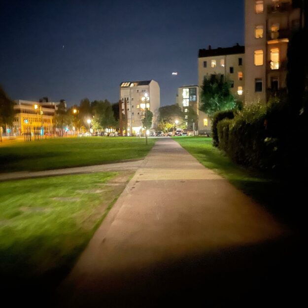 Bernauer Street Wall Strip by Night