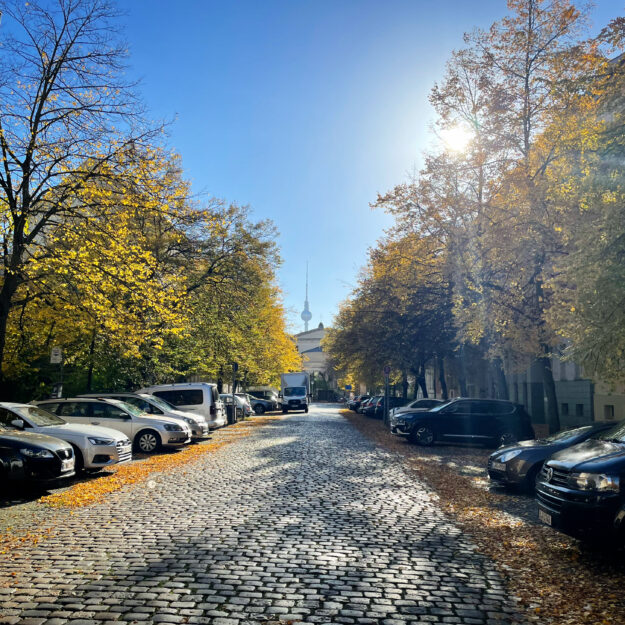 Berlin Mitte Strelitzer Straße, Fernsehturm, Herbst